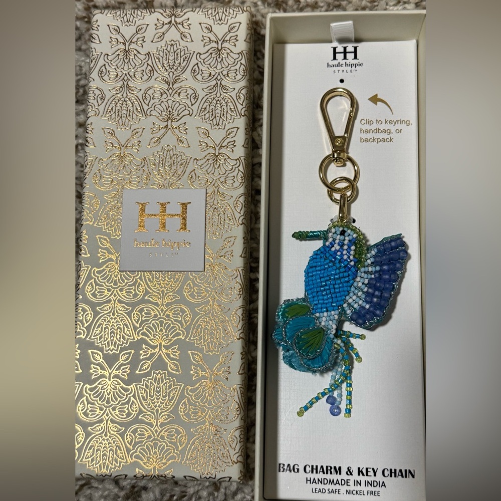 ❌SOLD❌NIB Haute Hippie beaded hummingbird Bag Charm
